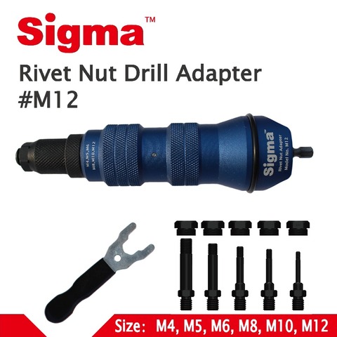 Sigma #M12 HEAVY DUTY Threaded Rivet Nut Drill Adapter Cordless or Electric power tool accessory alternative air rivet nut gun ► Photo 1/5