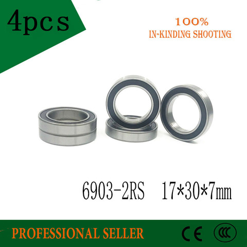 4pcs 6903-2RS Bearing Thin Section 6903 2RS Ball Bearing 6903RS 17*30*7MM Deep Groove Ball Bearings for bicycle parts ► Photo 1/4