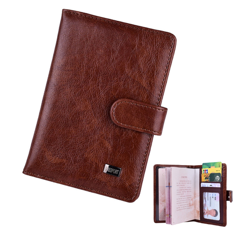 Hasp Leather Passport Cover ID Card Holder Case Wallet for Business Credit Cards Passport Holder Tarjetero Porte Carte Bancaire ► Photo 1/6