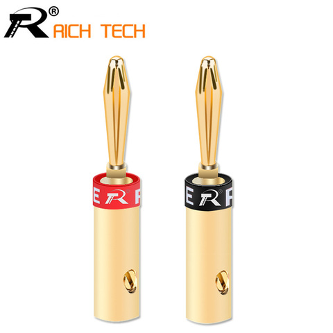 R 1Pair/2pcs Banana Plug Connector Corrosion-Resistant Banana Connector for Audio Video Amplifier Speaker Cable Jack ► Photo 1/6