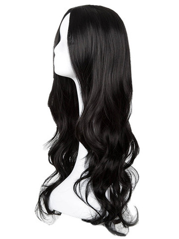 Black Wig Fei-Show Synthetic Heat Resistant Fiber Long Curly Middle line Hair Costume Cosplay Halloween Carnivel Women Hairpiece ► Photo 1/3