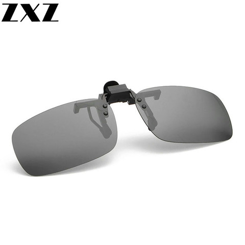 Men Easy Flip Up Clip on Photochromic Polarized Sunglasses for Fishing Night Driving Glasses Drive Goggles Spectacles Tool Grey ► Photo 1/6