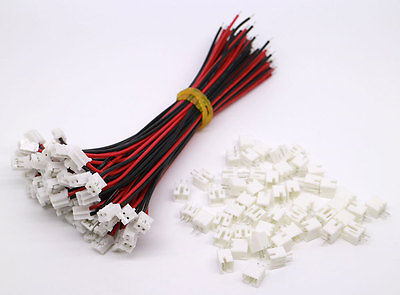 50 SETS 120MM Mini Micro JST 2.0 PH 2-Pin Connector plug with Wires Cables ► Photo 1/3