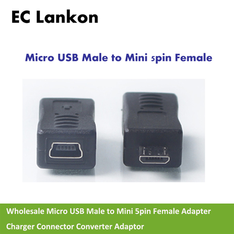 2022  Wholesale phone Micro USB Male to Mini 5pin Female Adapter Charger Connector Converter Adaptor free shipping ► Photo 1/3