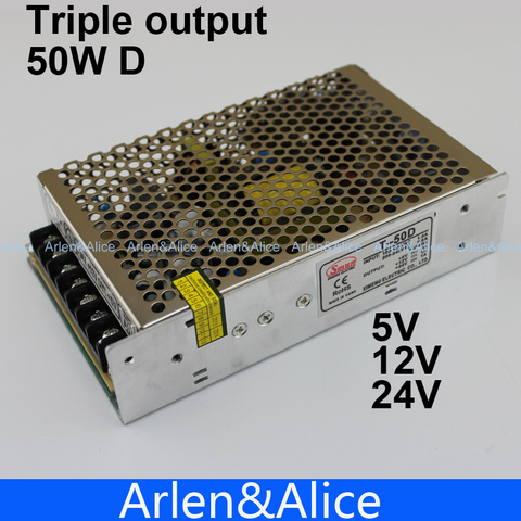 T 50W D Triple output 5V 12V  24V Switching power supply smps AC to DC ► Photo 1/4