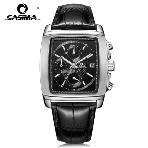 Luxury brand watches men fashion business dress classic mens quartz wrist watch Leather band waterproof 100m CASIMA #5115 ► Photo 1/6