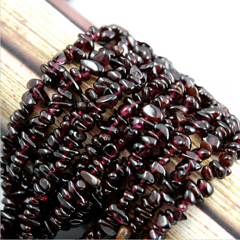 80cm/Strand Natural Pomegranate 5-6mm Stone Beads Dark Red Garnet Irregular Chip Bead for DIY Charm Bracelet Necklace Jewelry ► Photo 1/6