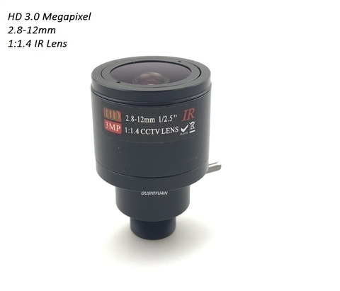 HD 3.0 Megapixel Fixed Iris M12 HD 2.8-12mm Varifocal CCTV IR HD Lens 1/2.5