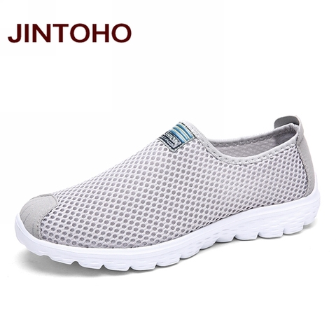 JINTOHO Unisex Summer Breathable Mesh Men Shoes Lightweight Men Flats Fashion Casual Male Shoes Brand Designer Men Loafers ► Photo 1/6