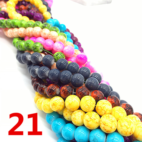 NEW 4 /6 /8 /10 mm Color mixing Chic Glass Loose Spacer Charm Beads Pattern DIY Jewelry Making Accessory ► Photo 1/1