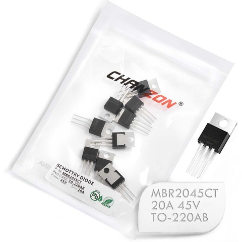 (10 Pcs) Chanzon MBR2045CT Schottky Barrier Rectifier Diodes 20A 45V TO-220AB (TO-220) 20 Amp 45 Volt ► Photo 1/3