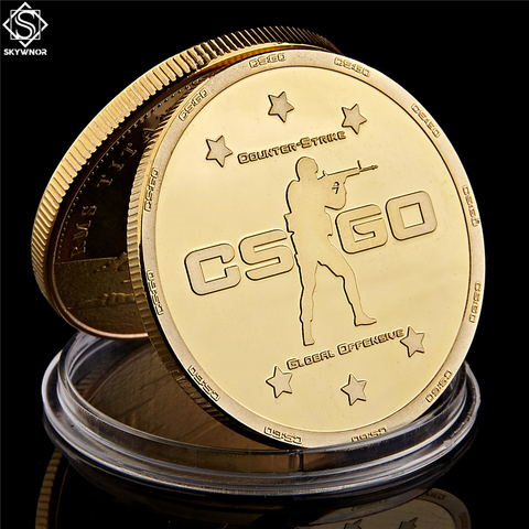 CS GO Counter Strike Design Gold Commemorative Games Coin Collection ► Photo 1/6