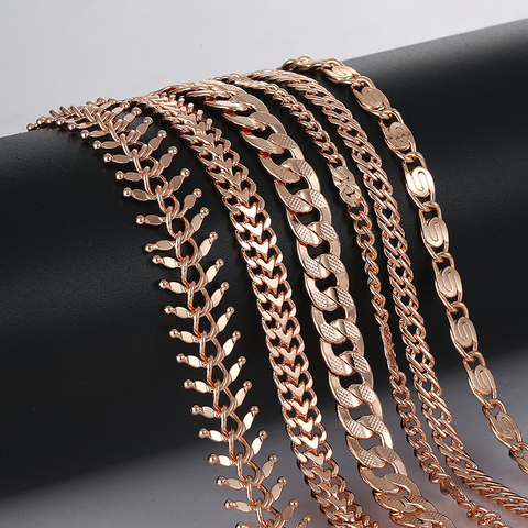 17 Style Fashion Jewelry 20inch 24inch Long Chains Men Women Necklace 585 Rose Gold Color Jewelry ► Photo 1/4