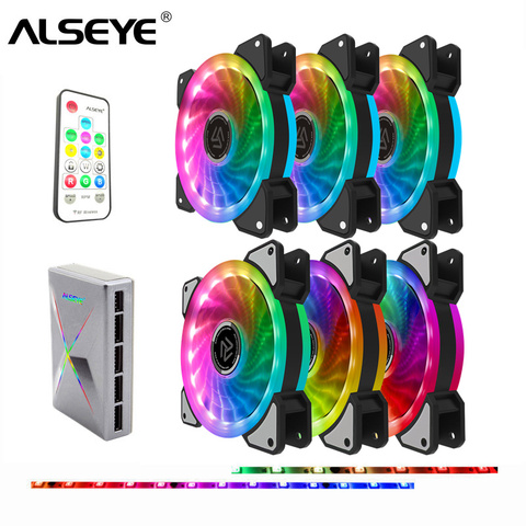 ALSEYE D-Ringer Series 120mm LED Computer Case Fan Adjustable RGB and Fan Speed Remote control support Asus 5v 3pin and Gigabyte ► Photo 1/6