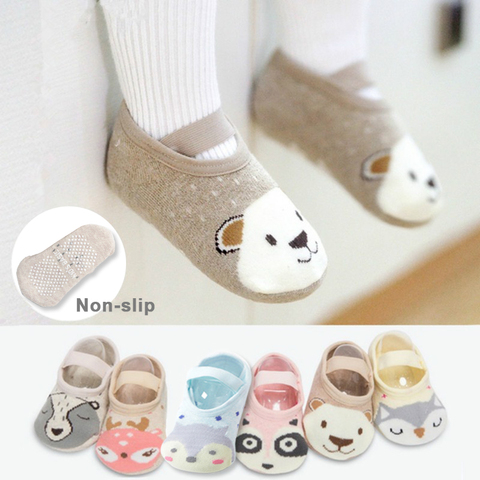1 Pair Fashion Baby Girls Boys Cute Cartoon Non-slip Cotton Toddler Floor Socks Animal pattern First Walker Shoes for Newborns ► Photo 1/6