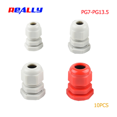 10pcs IP68 PG7 for 3-6.5mm PG9 PG11 PG13.5 Wire Cable CE White  Waterproof Nylon Plastic Cable Gland Connector high quality ► Photo 1/4