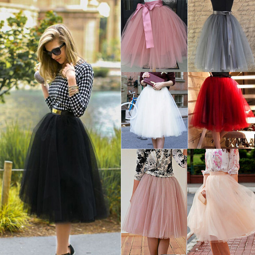 Layers Midi Tulle Skirt for Girls Fashion Tutu Skirts Women