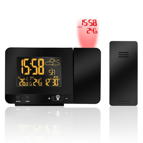 Radio Contraolled Projection Weather Station Colorful LCD Display USB Weather Forecast Wireless Outdoor Temperature Sensor ► Photo 1/6