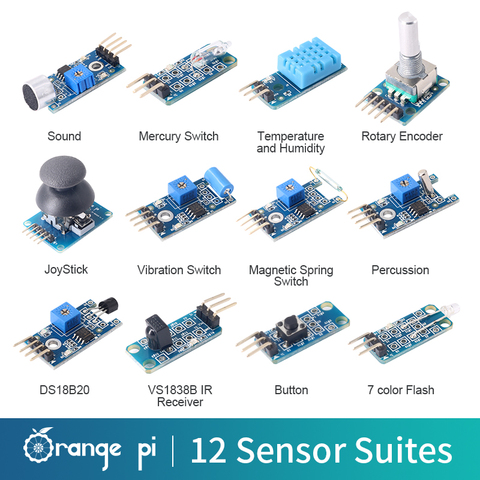 12pcs/lot Orange Pi SET Button DS18B20 Sound module (a package of 12 kinds of module) ► Photo 1/1