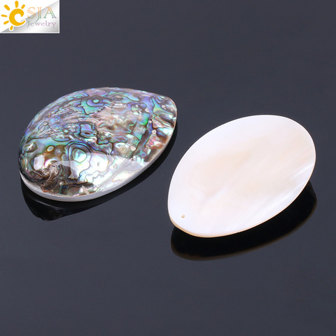 CSJA Reiki New Zealand Natural Sea Abalone Paua Oyster Shell Pendants for Women Mens DIY Necklace Unique Multicolor Jewelry F130 ► Photo 1/6