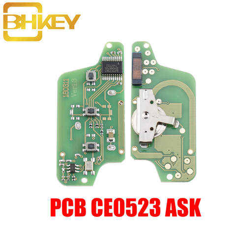 BHKEY 3Buttons Remote Car key PCB ASK For peugeot 407 407 307 308 607 For Citroen C2 C3 C4 C5 CE0523 CE0536 Circuit Board ► Photo 1/2