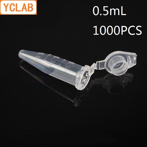 YCLAB 1000PCS 0.5mL Centrifuge Tube EP Plastic Conical Bottom Connect with Lid and Graduation Ethylene Propylene ► Photo 1/1