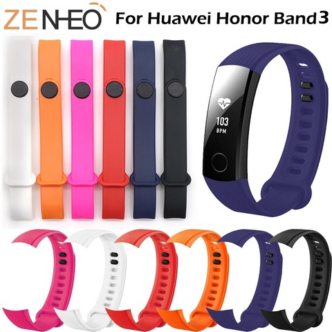 Silicone watchband Bracelet for Huawei Honor Band 3 Smart Fitness Tracker Wristband for Huawei Honor Band 3 Watch Band Strap ► Photo 1/6