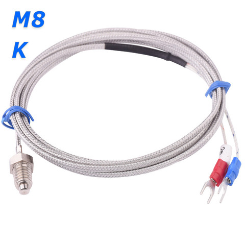 M8 Screw Bolt Type Probe Thermocouple K Temperature Sensor 0~400'C 2m Cable Wire for Industrial Temperature Controller Measuring ► Photo 1/4
