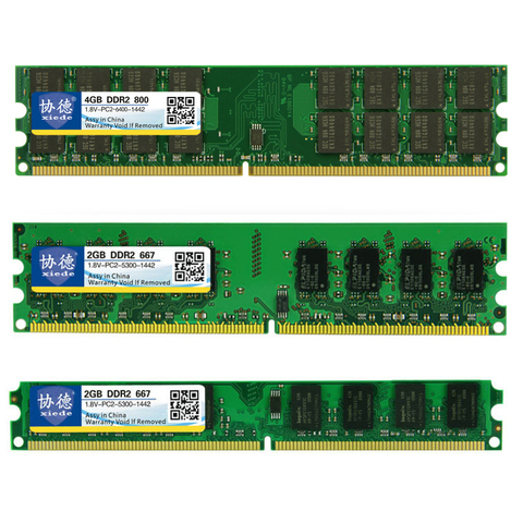 Wholesale Xiede DDR2 800 / PC2 6400 5300 4200 1GB 2GB 4GB Desktop PC RAM Memory Compatible DDR 2 667MHz / 533MHz Multiple Models ► Photo 1/6