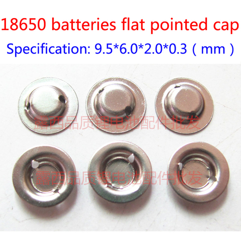 100pcs/lot 18650 lithium battery anode steel welding cap can be pointed cap 18650 batteries instead of flat pointed hat ► Photo 1/4