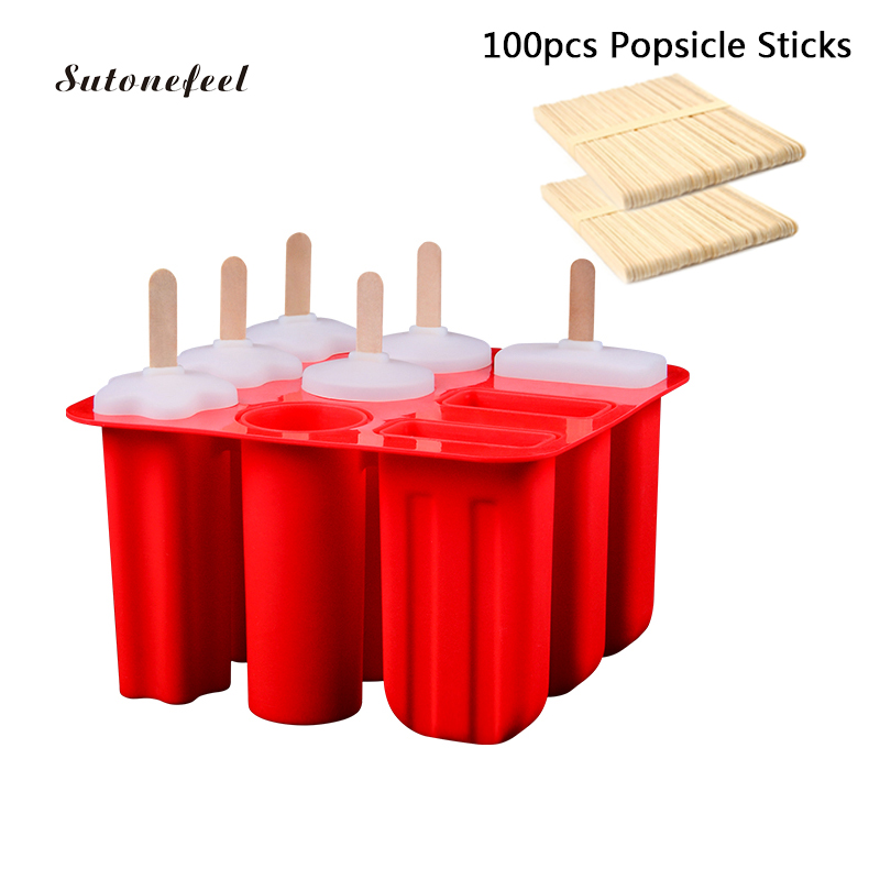 Upors Food Grade Popsicle Silicone Molds 4/10 Cavity Homemade Kitchen  Silicone Popsicle Mold Bpa Free Frozen Ice Pop Cream Maker - Ice Cream  Tools - AliExpress