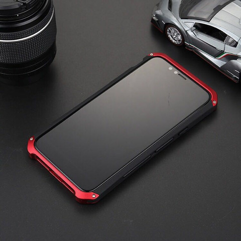 Luxury Armor Metal Aluminum+PC Heavy Duty Phone Protect Funda Coque Cover For iPhone X XS MAX 8 6 6S 7 Plus 5S SE XR Case ► Photo 1/6