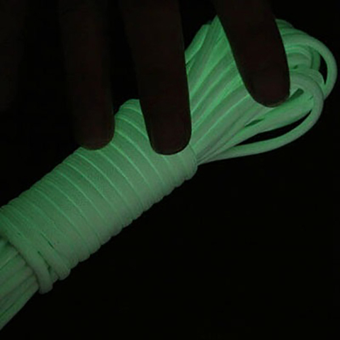 4 Colors Glow in the dark Luminous Paracord 550 100FT Cord Lanyard Rope 7 Strands Cores Outdoor Survival Wholesale ► Photo 1/5