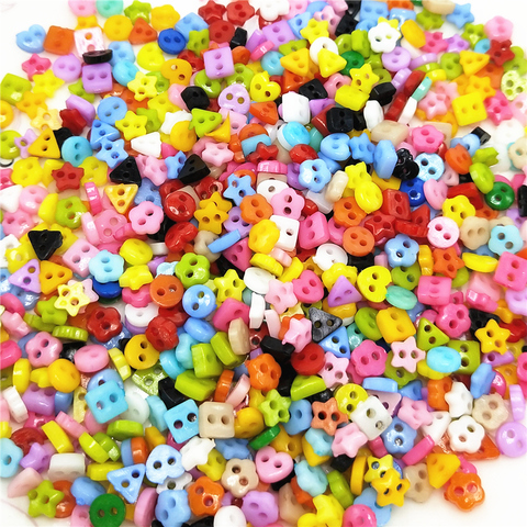 100pcs Colorful Mixed 2 Hole Resin Cute Supper Mini Buttons Sewing Round Decor Card Making DIY Lovely Home Decor Tools ► Photo 1/3