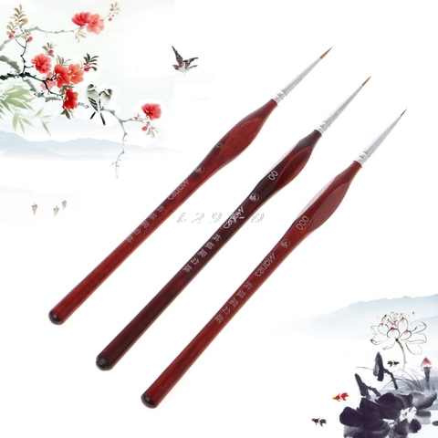 3Pcs Miniature Paint Brushes Professional Wolf Hair Fine Detailing 0~000 for Painting supplies ► Photo 1/6