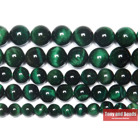 Free Shipping Natural Stone Green Tiger Eye Round Loose Beads 15