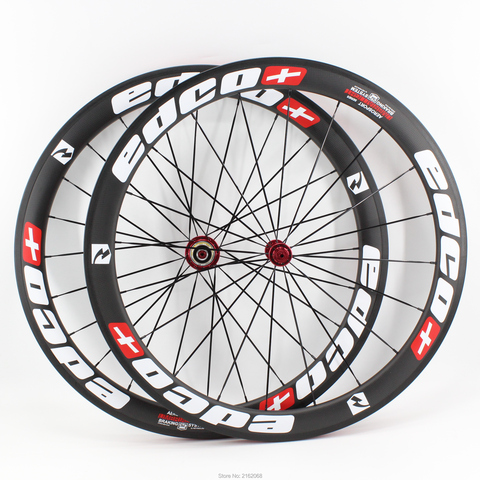 New white+red 700C 50mm clincher rims Road bike matte 3K/UD/12K full carbon fibre bicycle wheelsets 20.5/23/25mm width Free ship ► Photo 1/1