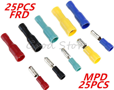 50pcs(25Sets) FRD MPD 5Colors Male Female Bullet Connector Insulating Joint Crimp Terminals Wiring Cable Eletric Plug Adapter ► Photo 1/6