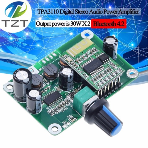 Bluetooth 4.2 TPA3110 30w+30W Digital Stereo Audio Power Amplifier Board Module 12V-24V car for USB  Portable Speaker 15W+15W ► Photo 1/6