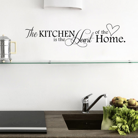New Kitchen is Heart of the Home Letter Pattern Wall Sticker PVC Removable Home Decor DIY wall art MURAL ► Photo 1/6