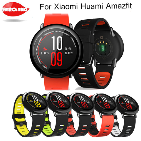 22mm Sports Silicone Wrist Strap bands for Xiaomi Huami Amazfit Bip BIT PACE Lite Youth Smart Watch Replacement Band Smartwatch ► Photo 1/6