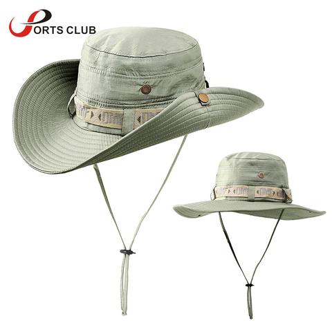 Summer Fishing Hat Man Women Wide Breathable Mesh Fishing Cap Beach Hats Sun Men Outdoors UV Protection Shade Hat ► Photo 1/1
