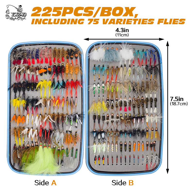 225pcs Wet Dry Fly Fishing Flies Lure Set Fly Tying Material Wet hand tied  Nymph Flies for Trout Pike - Price history & Review, AliExpress Seller -  Yazhida fishing tackle