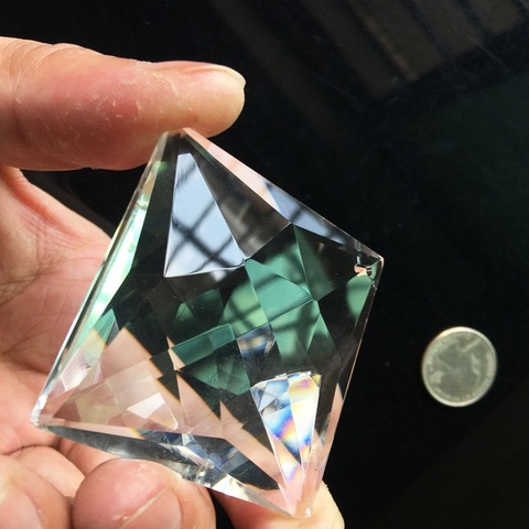 75mm Suncatcher Glass Art Faceted Crystal Prism Chandelier Square Pendant Ornament Window Decor 3.0in ► Photo 1/6