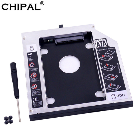 CHIPAL Aluminum 2nd HDD Caddy 12.7mm SATA 3.0 for 2.5'' SSD Case HDD Enclosure for Lenovo ThinkPad T420 T430 T520 T530 DVD-ROM ► Photo 1/6