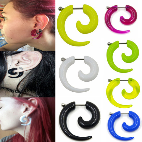 1Pair Hot Acrylic Cheater Fake Spiral Ear Taper Stretcher Expanders Gauge Tunnel And Plugs Earlobe Earring Piercing Body Jewelry ► Photo 1/6