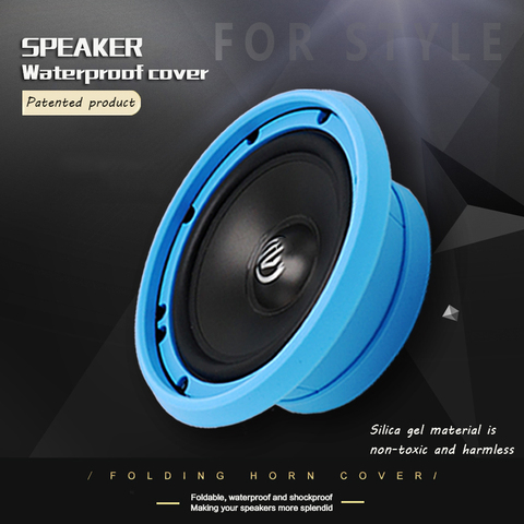 Quality 2pcs 6.5 Inch Soft Silicone Folding Car Speaker Waterproof Cover Protective Horn Spacer Auto Speaker Shockproof Cover ► Photo 1/6