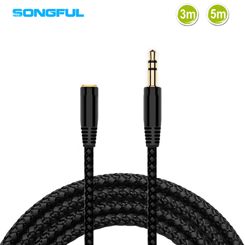 3.5mm Jack Extension Audio Cable 3m/5m Male to Female Wired Headphones Extension Cable Speaker AUX Cable Cord For PC ► Photo 1/6