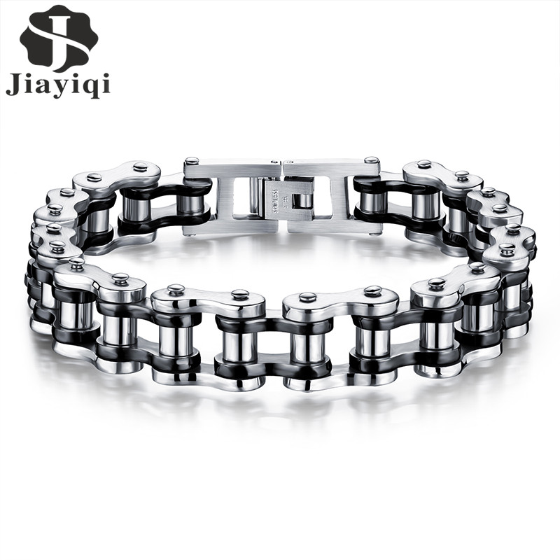 Colorful Fashion Mens Cool Stainless Steel Chain Link Bicycle Biker Bracelets 