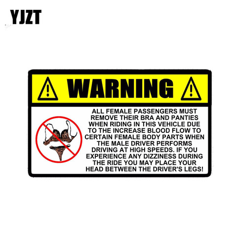 YJZT 15CM*8.5CM Funny Warning Sexy No BRA & PANTIES Windows Decal Car Sticker 12-0402 ► Photo 1/2